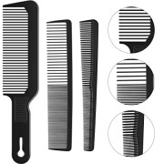 3 piezas de peine de barbercología Set Clipper Flatop Barber Peine Caper Combs y peine de corte de fibra resistente al calor para hombres mujeres