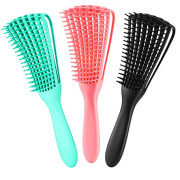 3 pack Pein Pein Detangler Cepillo para el cabello Afroamérica / Africano con textura 3a a 4c Kinky ondulado / rizado / coily / húmedo / seco / de aceite / de grueso / pelo largo, 