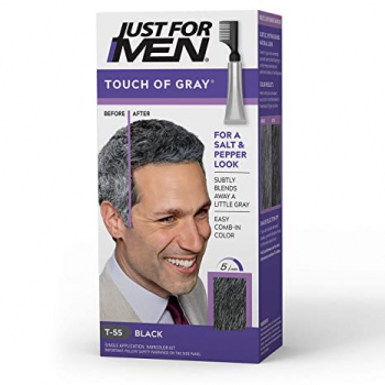 Just For Men Touch of Gray, Gray Hair Coloring for Men with Comb  Applicator, Great for a Salt and Pepper Look - Black, T-55 (Packaging May  Vary)